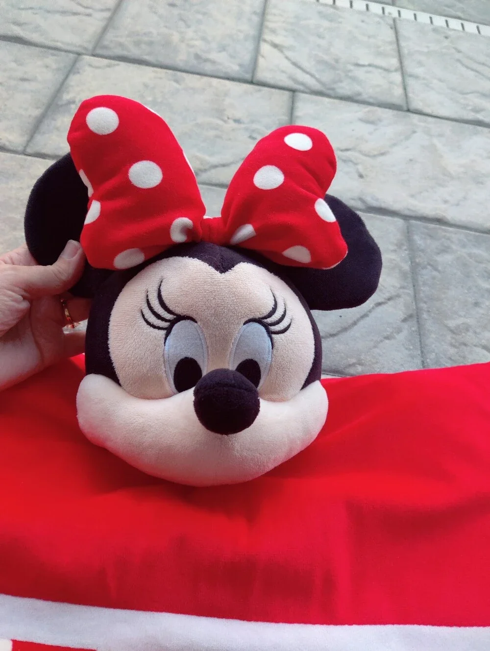 Disney Red and White Polka Dot Character Pillow